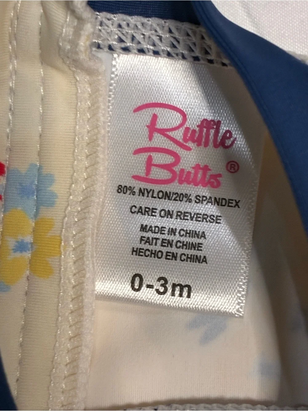 RuffleButts Baby Girl Floral Peplum Rash Guard Swimsuit 0-3M Swim